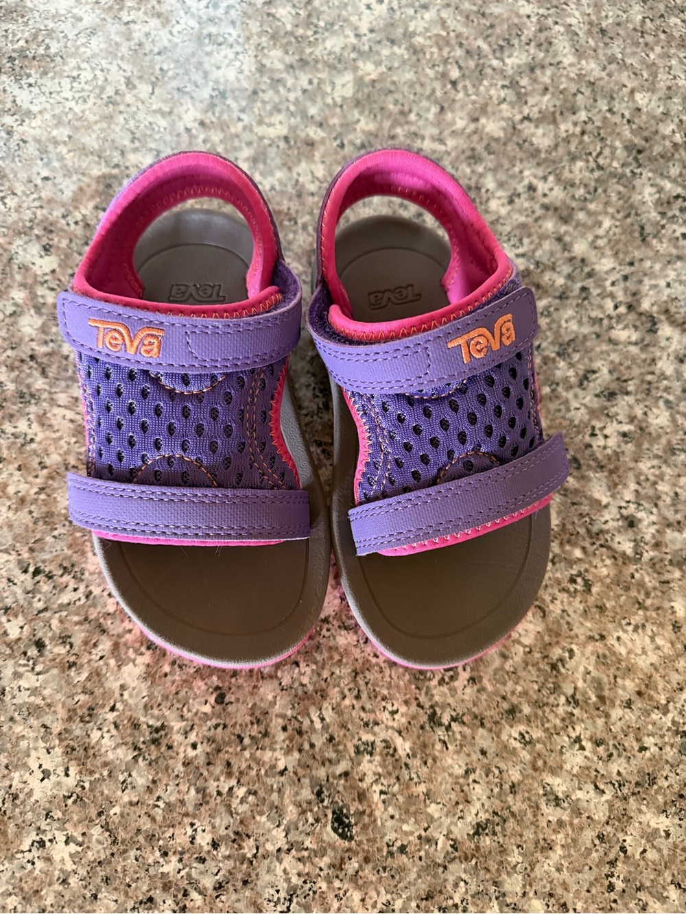 Teva Kids Purple and Pink Adjustable Hook-and-Loop Sandals - Picture 1 of 5